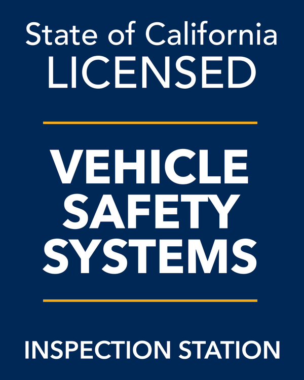 State of California licensed Vehicle Safety Systems Inspection Station